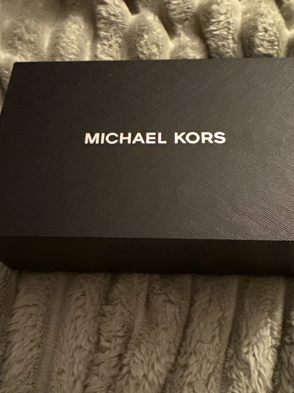 Michael Kors Black Saffiano Leather Bifold Wallet with Gold Logo